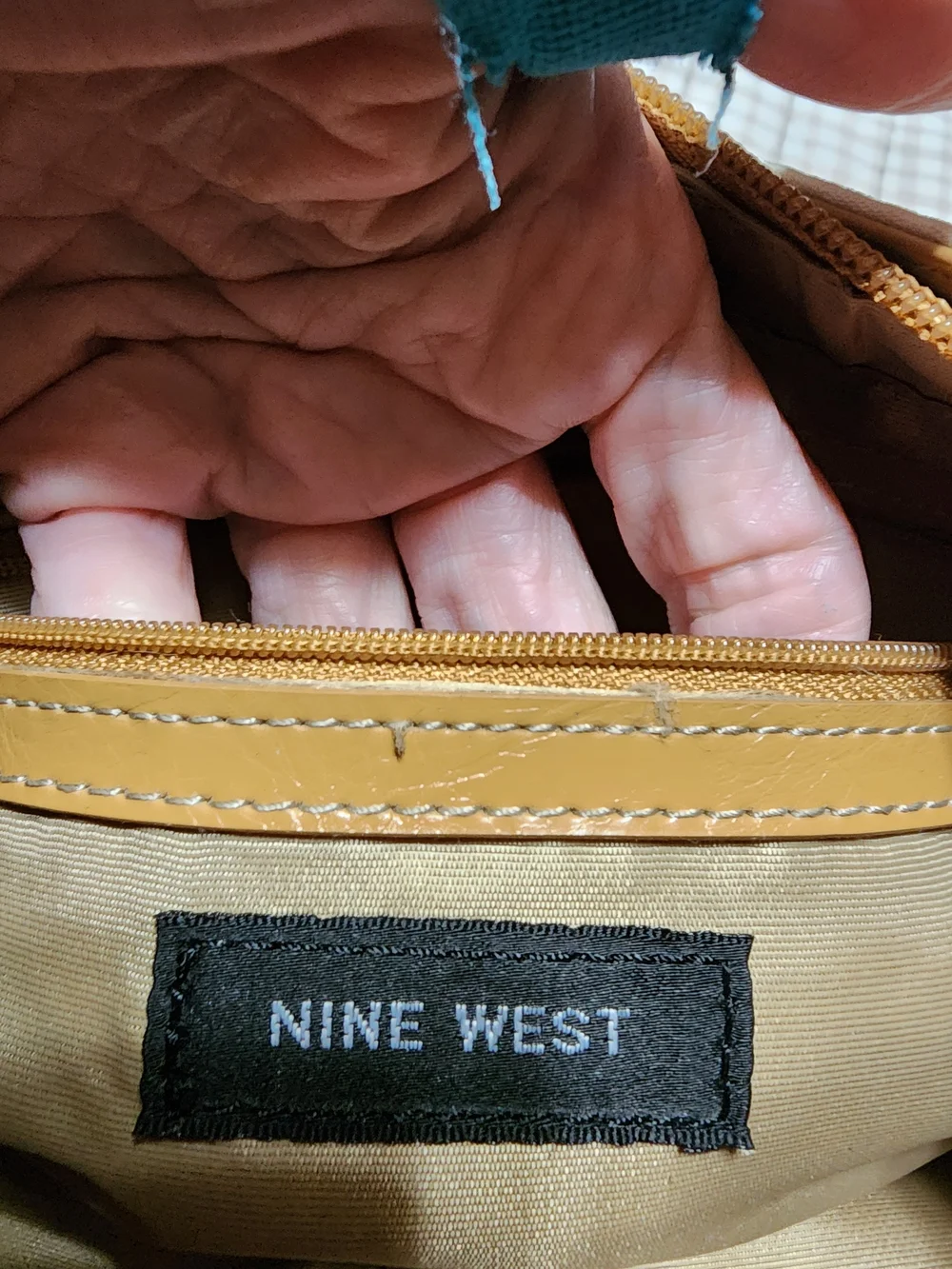 Nine West Cream and Tan Shoulder Hobo with Buckle Accent